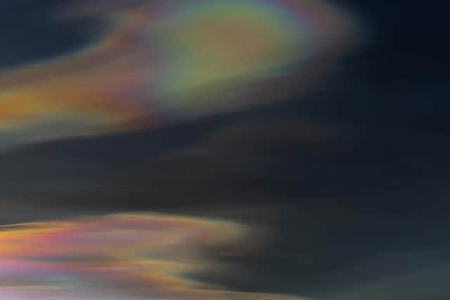 Rare iridescent clouds visible over the skyline of Durham this morning. Picture by Keith Franklin.
