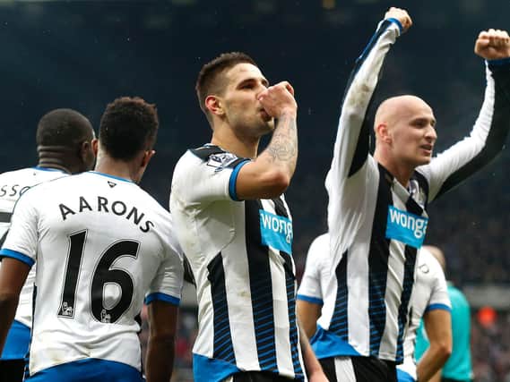 Aleksandar Mitrovic and Jonjo Shelvey