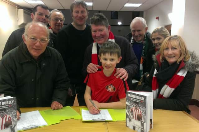 Sunderland fans sign the call for a statue to be made to mark the footballing career of Charlie Hurley