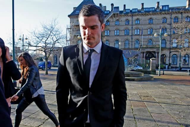 Adam Johnson arriving at court this morning.