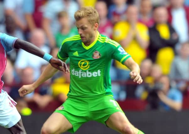 Sebastian Larsson in action for Sunderland against Aston Villa.