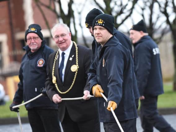 South Tyneside Mayor, Coun Richard Porthouse takes part in South Shields Volunteer Life Brigade's 150th anniversary celebrations