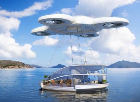 Pods carried by drones could be the ultimate package holiday of the future.