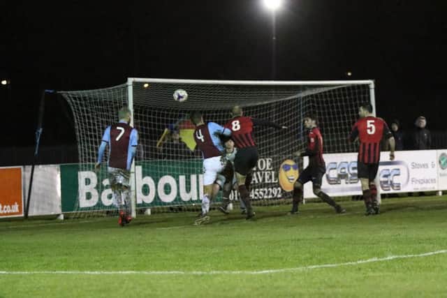 Daryl Hall goes close for Shields against Hebburn. Pic: Peter Talbot