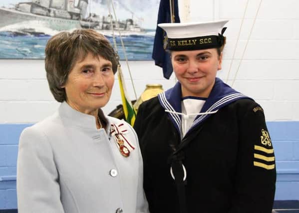 Jade Longstaff and Lord-Lieutenant of Tyne and Wear Susan Winfield.