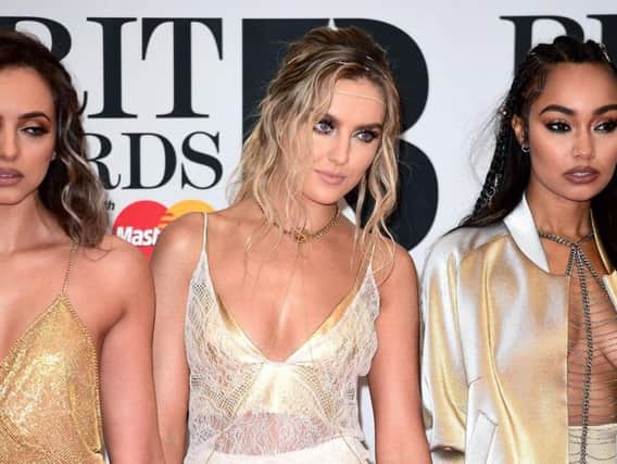 Perrie Edwards, centre, pictured at the Brits with fellow Little Mix members Jade Thrilwall, left, and Leigh-Anne Pinnock.