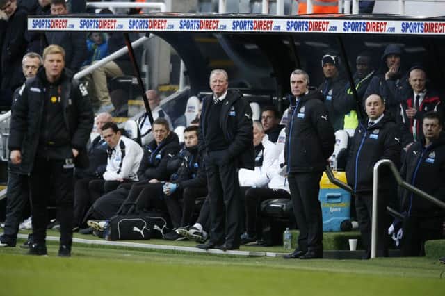 Steve McClaren watches from the dugout against Bournemouth