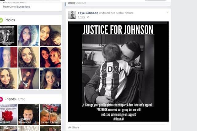 Faye Johnson's Facebook post.
