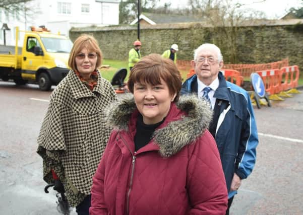Whitburn and Marsden Ward Members, Councillors Tracey Dixon, Joyce Welsh and Peter Boyack, oversee the highways improvements at Orchard Gardens in Whitburn.