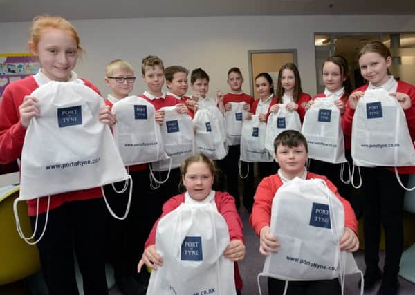 Pupils from Harton Primary School, South Shieldsn were given Port of Tyne gift bags before going on a tour of the River Tyne.