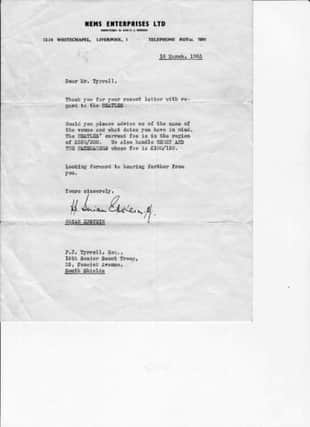 Brian Epstein's letter.
