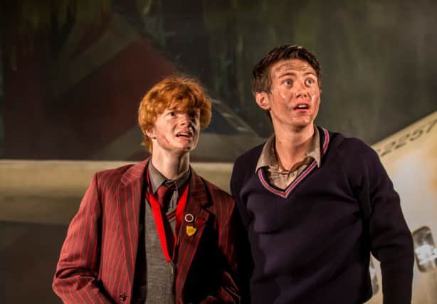 Freddie Wakins as Jack and Luke Ward-Wilkinson as Ralph in Lord of the Flies.
