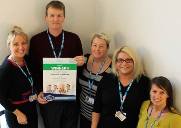 Members of the award-winning Learning Disability service, left to right, head of the service Tracey Peters, safe care lead Peter Nash, community nurse Janis Conway, community support worker Emma Harris and Clinical Business Manager Mandy Bowler.