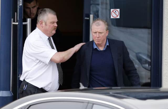 Steve McClaren leaves the Newcastle training ground for the first time yesterday