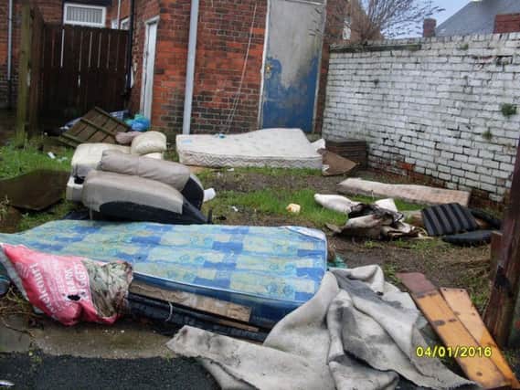 The read yard of Brian and Denise Drumm's property in  Devonshire Street, South Shields.