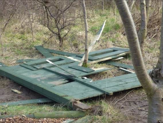 The vandalism left significant damage at Monkton Community Woodland.