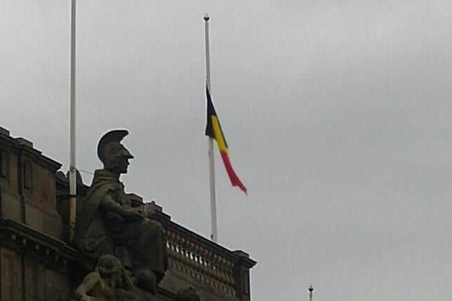 The Belgian flag is being flown at half-mast in respect of those killed in the recent terror attacks in Belgium