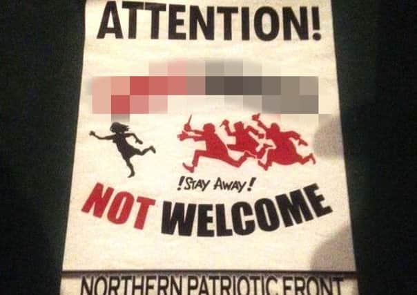This flyer has caused offence after it was posted around South Shields.