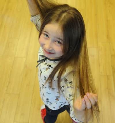 Eight year old Lily-Jo Shippen had her hair cut to raise money for the Little Princesses Trust.