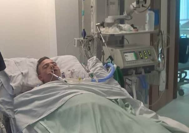 James Wilson is in an induced coma fighting for his life in hospital after being shot by police in South Shields. Picture supplied by James' family.