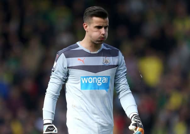 Karl Darlow is left dejected after the Norwich full-time whistle
