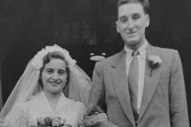 Freda and Norman on their wedding day.