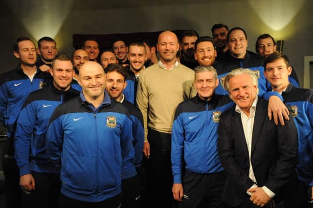 Alan Shearer officially opens the new South Shields Football Club facilities at their Mariners Park.