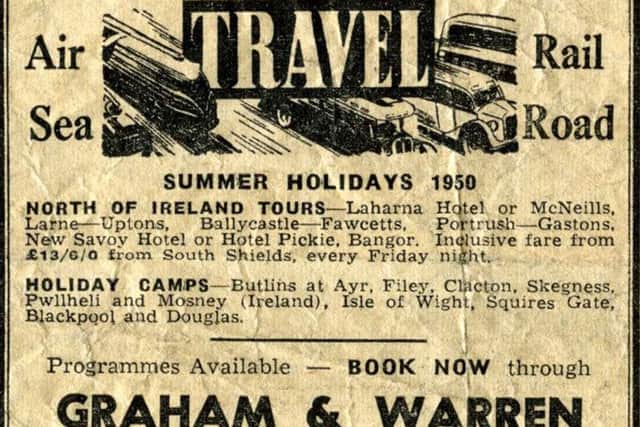 A 1950 advert for travel firm Graham and Warren.