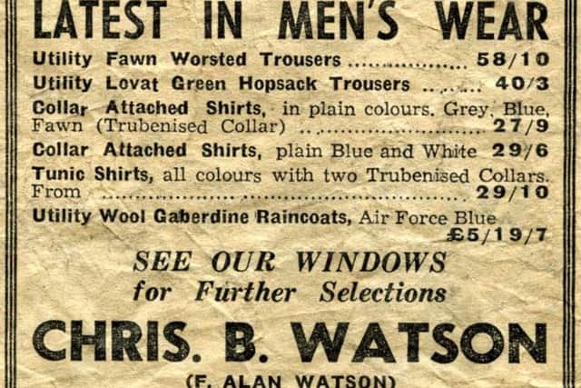 Chris B Watson offered 'the latest in mens wear'.