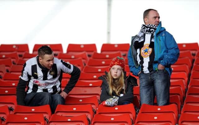 Newcastle fans show their dejection at Southampton