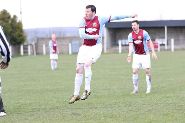 Warren Byrne strikes his stunning goal for South Shields on Saturday. Image by Peter Talbot.