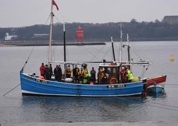 South Shields Volunteer Life Brigade takes part in a sea rescue re-enactment.