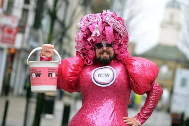 Big Pink Dress Colin Burgin-Plews unveils his new London Marathon frock.