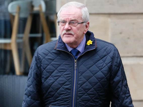 Colin Gregg, 74, arrives at Newcastle Crown Court where he denies 26 indecent assault charges dating from the 1960s to the 1990s, relating to nine complainants. Picture by PA.