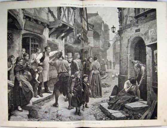 A street scene from the 19th century.