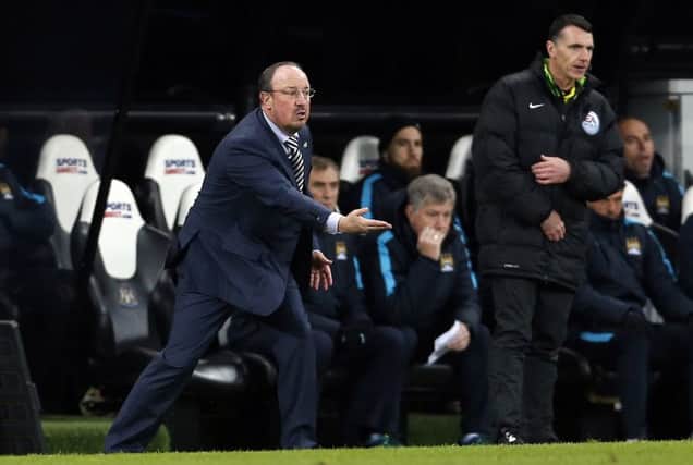 Newcastle manger Rafael Benitez during the game against Man City