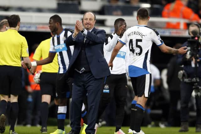 Newcastle United's Rafael Benitez applauds the crowd