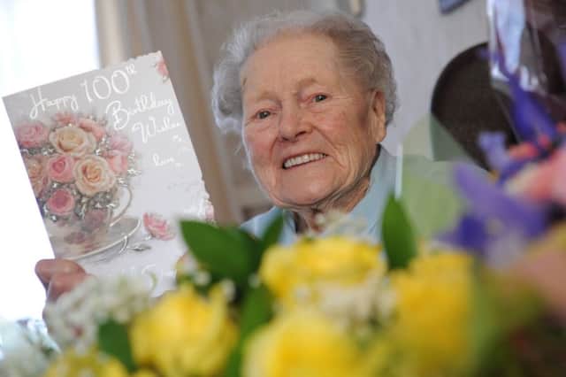 Mary Trint celebrates her 100th birthday.