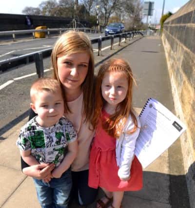 Michelle Walters with her children Lily, 4 and James, 3.