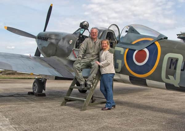 George Herons dream to pilot a Spitfire came true  thanks to his wife Louises 10th wedding anniversary gift,