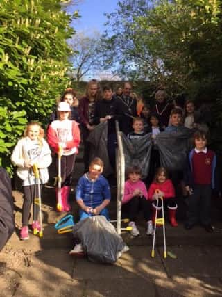 Young people and volunteers take part in a litter pick at Valley View Park with the Deputy Mayor and Mayoress of South Tyneside Coun Alan and Moira Smith
