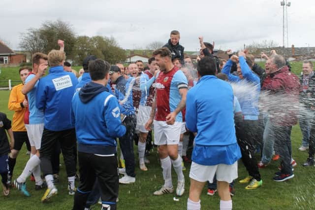 South Shields FC celebrate their title win. Image by Peter Talbot.