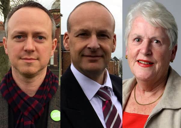 Westoe ward candidates, from left, David Francis, Henry Pearce and Sheila Stephenson. Not pictured: Sam Prior.