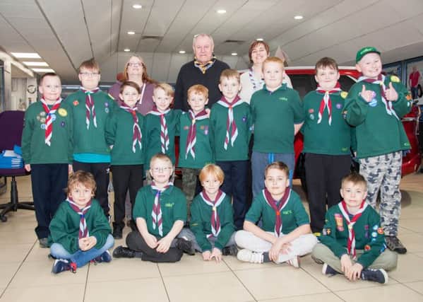 Vic Young with the 15th South Shields (St Peters) Cub Scouts.