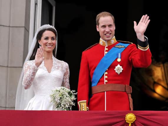 The Cambridges at their wedding on April 29, 2011. Picture: PA.