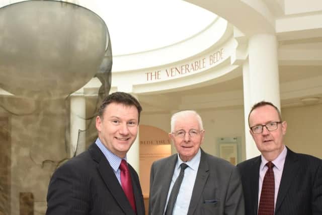 Groundworks Andrew Watts, Coun Alan Kerr and Tyne and Wear museums chief Iain Watson.