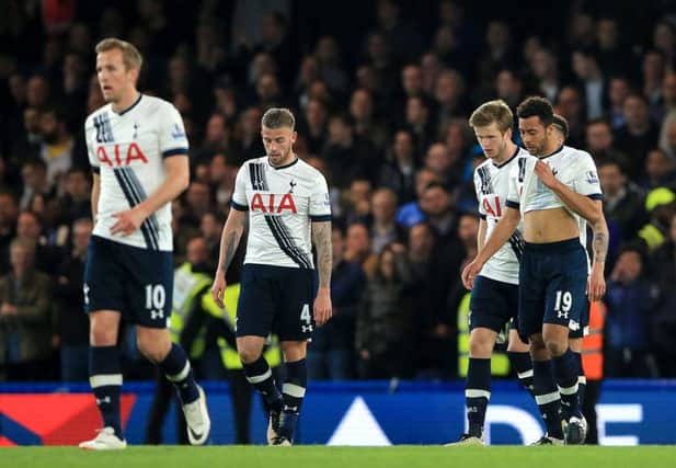 Spurs players at the end of the Chelsea game