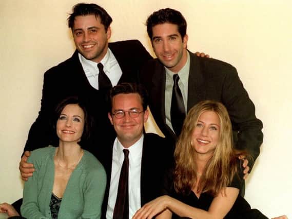 The stars of Friends, minus Lisa Kudrow, who played Phoebe Buffay. Picture: PA.