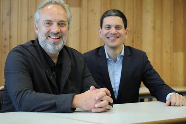 Junior school friends Sam Mendes and David Miliband reunited for the event.