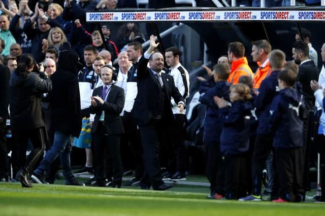 Rafa Benitez acknowledges the fans at full-time